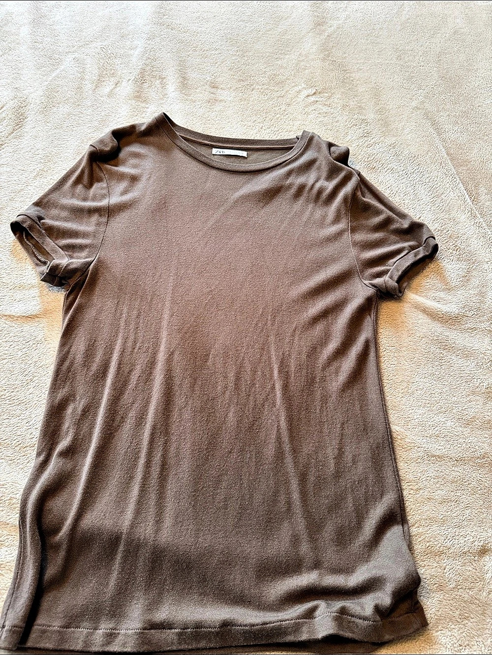 Zara Brown Short Sleeve Top